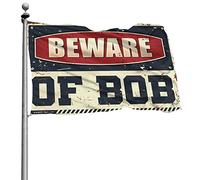 Drapeau pour dortoir humoristique « Beware of Bob » - Décoration pour cabane - 152 x 244 cm
