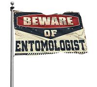 Drapeau pour dortoir humoristique « Beware of Entomologist » - Affiches cool pour les gars - Drapeaux amusants (30 x 45 cm)
