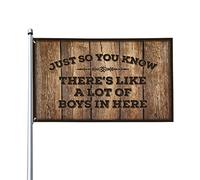 Drapeau pour dortoir humoristique Just So You Know There's Like A Lot of Boys in Here - Affiches cool pour garçons (152 x 244 cm)