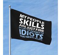 Drapeau pour dortoir humoristique « My People Skills Are Just Fine » pour décoration de cabane (152 x 244 cm)