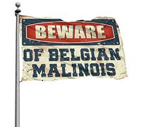Drapeau pour dortoir - Méfiez-vous des Malinois belges - Décoration de bar pour la maison - 152 x 244 cm