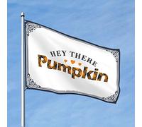 Drapeau pour dortoir, motif citrouille humoristique Hey There affiches cool pour gars drapeaux amusants (60 x 90 cm)