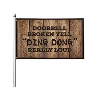 Drapeau pour dortoir, sonnette drôle, hurlement cassé, Ding Dong Really Loud Drapeau College Posters pour gars Décoration de patio amusante (152 x 244 cm)