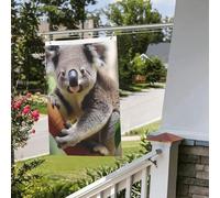Drapeau pour extérieur - 0,9 x 0,6 m - Robuste - Pour intérieur et extérieur - Résistant à la décoloration - Bannière murale en forme de koala mignon avec œillets - Drapeaux de bienvenue pour fête