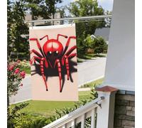 Drapeau pour extérieur - 0,9 x 0,6 m - Robuste - Pour intérieur et extérieur - Résistant à la décoloration - Jolie petite araignée rouge - Bannières murales avec œillets - Drapeaux de bienvenue pour