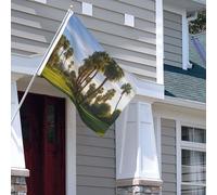 Drapeau pour extérieur - 1,2 x 1,8 m - Robuste - Pour intérieur et extérieur - Pour jardin - Palmier - Terrain de golf - Drapeau de bienvenue - Drapeau double face avec œillets en laiton - Bannières