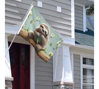 Drapeau pour extérieur - 1,2 x 1,8 m - Robuste - Pour intérieur et extérieur - Pour tous les temps - Drapeaux de jardin - Paresseux mignons - Drapeau de bienvenue - Drapeau double face avec œillets en