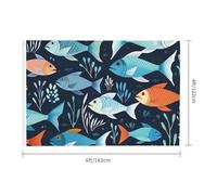 Drapeau pour extérieur - 1,2 x 1,8 m - Robuste - Pour intérieur et extérieur - Pour tous les temps - Motif poisson - Drapeau de bienvenue - Drapeau de maison double face avec œillets en laiton