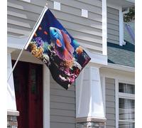 Drapeau pour extérieur - 1,2 x 1,8 m - Robuste - Pour intérieur et extérieur - Pour tous les temps - Pour jardin, récif corallien, poisson, aquarium, bienvenue - Drapeau double face avec œillets en