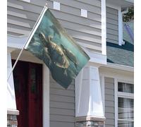 Drapeau pour extérieur - 1,2 x 1,8 m - Robuste - Pour intérieur et extérieur - Pour tous les temps - Tortue de mer ensoleillée - Drapeau de bienvenue - Drapeau de maison double face avec œillets en