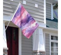 Drapeau pour extérieur - 1,2 x 1,8 m - Robuste - Pour intérieur et extérieur - Pour toutes les saisons - Aquarelle abstraite violette - Drapeau de bienvenue - Drapeau de maison double face avec