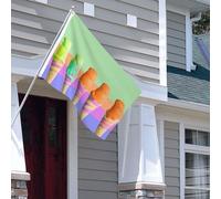 Drapeau pour extérieur - 1,2 x 1,8 m - Robuste - Pour intérieur et extérieur - Pour toutes les saisons - Dégradé de crème glacée - Drapeau de bienvenue - Drapeau de maison double face avec œillets en