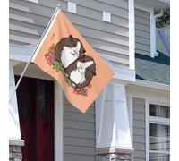 Drapeau pour extérieur - 1,2 x 1,8 m - Robuste - Pour intérieur et extérieur - Pour toutes les saisons - Deux cochons d'Inde à suspendre - Drapeau de bienvenue - Drapeau de maison double face avec