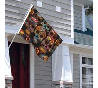 Drapeau pour extérieur - 1,2 x 1,8 m - Robuste - Pour intérieur et extérieur - Pour toutes les saisons - Drapeaux de jardin colorés en sucre - Drapeau de bienvenue - Drapeau de maison double face avec