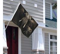 Drapeau pour extérieur - 1,2 x 1,8 m - Robuste - Pour intérieur et extérieur - Pour toutes les saisons - Drapeau de bienvenue noir - Drapeau de maison double face avec œillets en laiton - Bannières