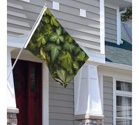 Drapeau pour extérieur - 1,2 x 1,8 m - Robuste - Pour intérieur et extérieur - Pour toutes les saisons - Feuilles vertes et plantes - Drapeau de bienvenue - Drapeau de maison double face avec œillets