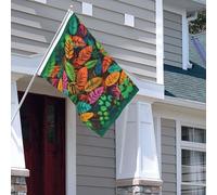 Drapeau pour extérieur - 1,2 x 1,8 m - Robuste - Pour intérieur et extérieur - Pour toutes les saisons - Feuilles colorées - Drapeau de bienvenue - Drapeau de maison double face avec œillets en laiton