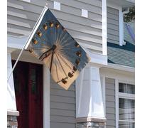 Drapeau pour extérieur - 1,2 x 1,8 m - Robuste - Pour intérieur et extérieur - Pour toutes les saisons - Grande roue - Drapeau de bienvenue - Drapeau double face avec œillets en laiton - Bannières