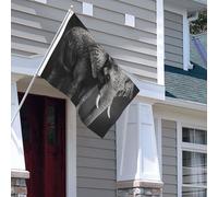 Drapeau pour extérieur - 1,2 x 1,8 m - Robuste - Pour intérieur et extérieur - Pour toutes les saisons - Image d'éléphant noir et blanc - Drapeau de bienvenue - Drapeau de maison double face avec