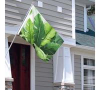 Drapeau pour extérieur - 1,2 x 1,8 m - Robuste - Pour intérieur et extérieur - Pour toutes les saisons - Jolies feuilles de bananier - Drapeau de bienvenue - Drapeau double face avec œillets en laiton