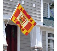 Drapeau pour extérieur - 1,2 x 1,8 m - Robuste - Pour intérieur et extérieur - Pour toutes les saisons - Motif drapeau espagnol - Drapeau de bienvenue - Drapeau de maison double face avec œillets en