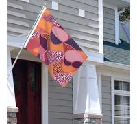 Drapeau pour extérieur - 1,2 x 1,8 m - Robuste - Pour intérieur et extérieur - Pour toutes les saisons - Motif orange - Drapeau de bienvenue - Drapeau de maison double face avec œillets en laiton