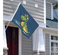 Drapeau pour extérieur - 1,2 x 1,8 m - Robuste - Pour intérieur et extérieur - Pour toutes les saisons - Motif crocodile - Drapeau de bienvenue - Drapeau de maison double face avec œillets en laiton