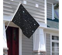 Drapeau pour extérieur - 1,2 x 1,8 m - Robuste - Pour intérieur et extérieur - Pour toutes les saisons - Motif constellations et étoiles - Drapeau de bienvenue - Drapeau de maison double face avec