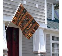 Drapeau pour extérieur - 1,2 x 1,8 m - Robuste - Pour intérieur et extérieur - Pour toutes les saisons - Motif africain traditionnel - Drapeau de bienvenue - Drapeau de maison double face avec œillets
