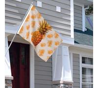 Drapeau pour extérieur - 1,2 x 1,8 m - Robuste - Pour intérieur et extérieur - Pour toutes les saisons - Orange vif - Ananas - Drapeau de bienvenue - Drapeau de maison double face avec œillets en