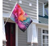 Drapeau pour extérieur - 1,2 x 1,8 m - Robuste - Pour intérieur et extérieur - Pour toutes les saisons - Peinture à l'aquarelle colorée - Drapeau de bienvenue - Drapeau de maison double face avec