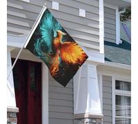Drapeau pour extérieur - 1,2 x 1,8 m - Robuste - Pour intérieur et extérieur - Pour toutes les saisons - Phénix - Drapeau de bienvenue - Drapeau de maison double face avec œillets en laiton