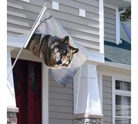 Drapeau pour extérieur - 1,2 x 1,8 m - Robuste - Pour intérieur et extérieur - Pour toutes les saisons - Un loup debout dans une neige - Drapeau de bienvenue - Drapeau de cour double face avec œillets