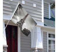 Drapeau pour extérieur - 1,2 x 1,8 m - Robuste - Pour intérieur et extérieur - Toutes saisons - Drapeaux de jardin - Drapeau de bienvenue à Paris - Drapeau double face avec œillets en laiton