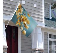Drapeau pour extérieur - 1,2 x 1,8 m - Robuste - Pour intérieur et extérieur - Toutes saisons - Feuilles de bouleau - Drapeau de bienvenue - Drapeau double face avec œillets en laiton - Bannières pour
