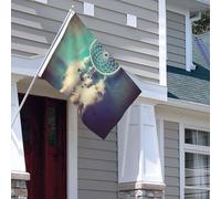 Drapeau pour extérieur - 1,2 x 1,8 m - Robustes - Pour intérieur et extérieur - Pour toutes les saisons - Attrape-rêves blancs - Drapeau de bienvenue à plumes - Drapeau de maison double face avec