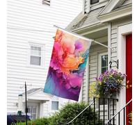 Drapeau pour extérieur de 0,9 x 1,5 m - Drapeaux de jardin résistants pour intérieur et extérieur - Pour toutes les saisons - Peinture à l'aquarelle colorée - Drapeau de bienvenue - Drapeau de maison