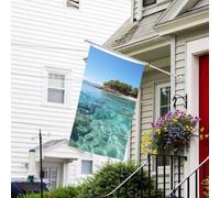 Drapeau pour extérieur de 0,9 x 1,5 m - Drapeaux de jardin robustes pour intérieur et extérieur - Pour toutes les saisons - Île Fidji et mer transparente - Drapeau de bienvenue double face avec