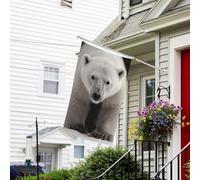 Drapeau pour extérieur de 0,9 x 1,5 m - Robuste - Pour intérieur et extérieur - Pour jardin - Ours polaire - Drapeau de bienvenue - Drapeau double face avec œillets en laiton - Bannières pour fête