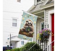 Drapeau pour extérieur de 0,9 x 1,5 m - Robuste - Pour intérieur et extérieur - Pour tous les temps - Drapeaux de jardin - Paresseux mignons - Drapeau de bienvenue - Drapeau double face avec œillets