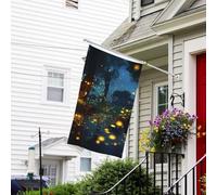 Drapeau pour extérieur de 0,9 x 1,5 m - Robuste - Pour intérieur et extérieur - Pour tous les temps - Drapeaux de jardin avec lucioles - Drapeau de bienvenue - Drapeau double face avec œillets en