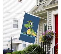 Drapeau pour extérieur de 0,9 x 1,5 m - Robuste - Pour intérieur et extérieur - Pour toutes les saisons - Drapeau de bienvenue en crocodile - Drapeau de maison double face avec œillets en laiton