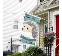 Drapeau pour extérieur de 0,9 x 1,5 m - Robuste - Pour intérieur et extérieur - Pour toutes les saisons - Joli hérisson de dessin animé - Drapeau de bienvenue - Drapeau de maison double face avec