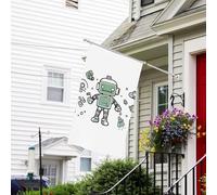 Drapeau pour extérieur de 0,9 x 1,5 m - Robuste - Pour intérieur et extérieur - Pour toutes les saisons - Robot de bienvenue - Drapeau de cour double face avec œillets en laiton - Bannières pour fête