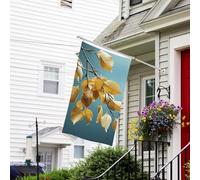 Drapeau pour extérieur de 0,9 x 1,5 m - Robuste - Pour intérieur et extérieur - Toutes saisons - Feuilles de bouleau - Drapeau de bienvenue - Drapeau de maison double face avec œillets en laiton