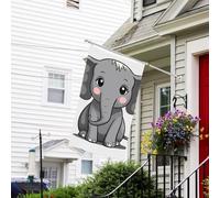 Drapeau pour extérieur de 0,9 x 1,5 m - Robuste - Pour jardin - Éléphant gris - Drapeau de bienvenue - Drapeau double face avec œillets en laiton - Bannières pour fête