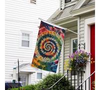Drapeau pour extérieur de 0,9 x 1,5 m, très résistant à toutes les saisons, drapeaux de jardin colorés en spirale teintée par nœuds, drapeau de bienvenue double face avec œillets en laiton, bannières