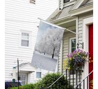 Drapeau pour extérieur de 0,9 x 1,5 m, très résistant aux intempéries, drapeau de jardin blanc arbre de neige, drapeau de bienvenue de cour, drapeaux de maison double face avec œillets en laiton
