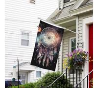 Drapeau pour extérieur de 9,1 x 1,5 m - Robuste - Pour jardin - Attrape-rêves et étoiles - Drapeau de bienvenue - Drapeau double face avec œillets en laiton - Bannières pour fête