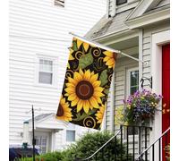 Drapeau pour extérieur de 9,1 x 1,5 m - Robuste - Pour jardin - Beau tournesol - Drapeau de bienvenue - Drapeau double face avec œillets en laiton - Bannières pour fête
